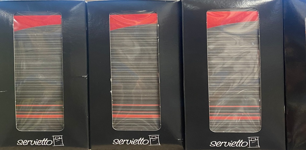 Servietto Bestekzakken Zwart/Rood 100st