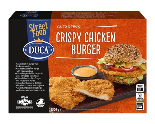 [02KPT04] Ruco Crispy Kipfiletburger Extra (25 x 100g) 1+1 gratis