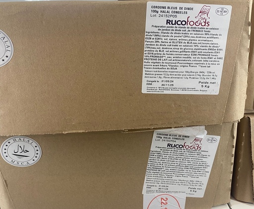 [12KP002] Ruco Cordon bleu 100gr halal 5kg