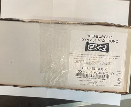 [8444N] CKR Beef Burger 100g x 54 Maxi Rond
