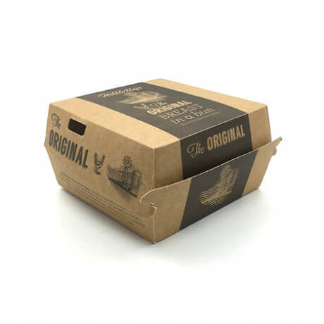 [1863] Hamburgerbox Kraft Zwart+bruin 11.5x11.5x8cm 100ST