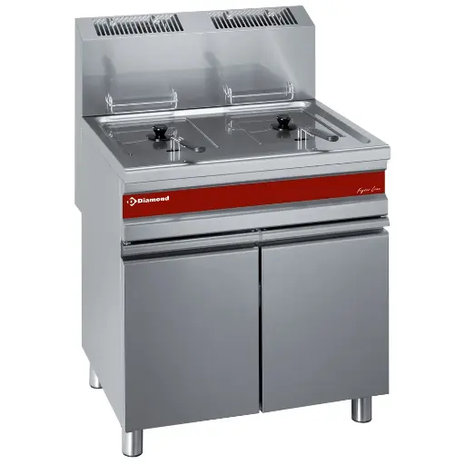 [f15-15g/m] Frituurpan op gas, 2 kuipen van 15 liter DIAMOND